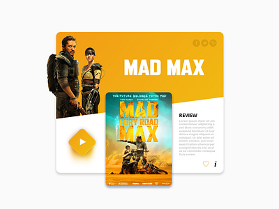 Day 033 - Movie Review app challenge design element film interface madmax mobile ui ux web yellow