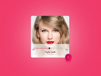 Day 048 - Radio app challenge interface mobile music pink player radio taylor ui ux web