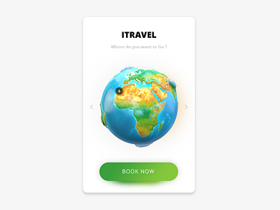 Day 057 - ITRAVEL 3d app book design globe mobile travel trip ui ux web world