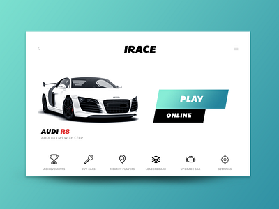 Day 060 - IRACE Audi Game UI app audi challenge daily design game gradient mobile race ui ux web