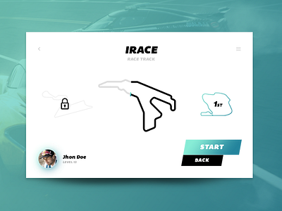 Day 061 - IRACE Track Levels app challenge daily design game gradient mobile race track ui ux web