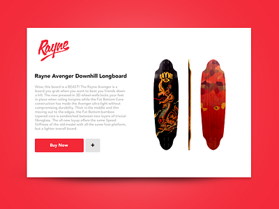 Day 066 - Rayne Longboards daily design interface longboard mobile rayne red ui web