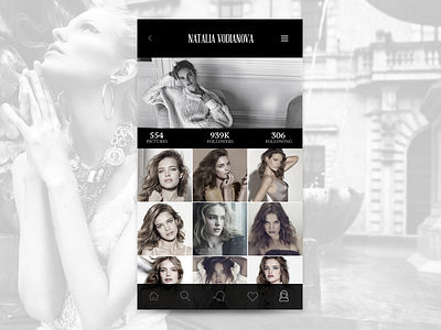 Day 067 - Model Profile "Natalia Vodianova" app design followers home instagram interface mobile model profile ui ux web