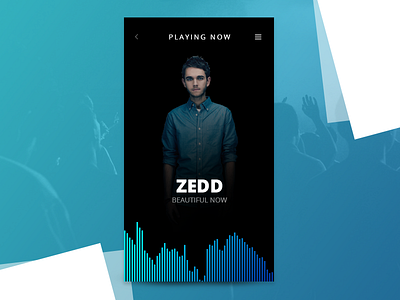 Day 068 - Music app blue challenge daily dj gradient interface mobile music ui web zedd