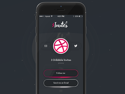 3 Dribbble Invites admit competition draft dribbble give giveaway invitation invite mobile player ui ux