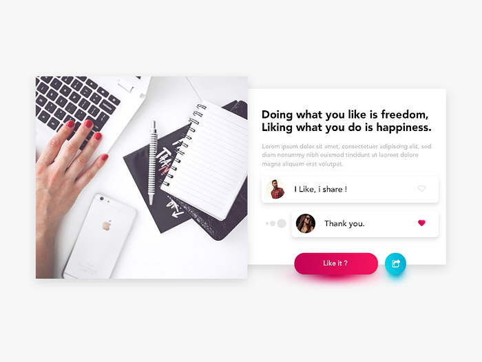 Day 078 - Post UI Design by Ayoub kada on Dribbble