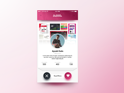 Day 082 - Dribbble Profile app clean dribbble flat interface minimal mobile modern profile redesign ui web