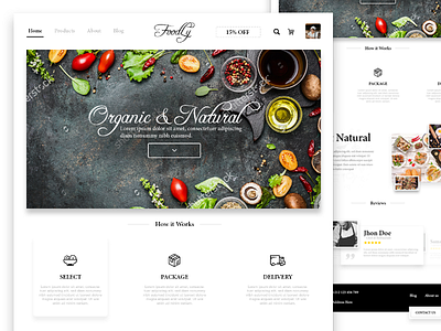 Foodly Organic & Natural - UI/UX Design clean food minimal natural organic store ui ux vegan vegetarian website white