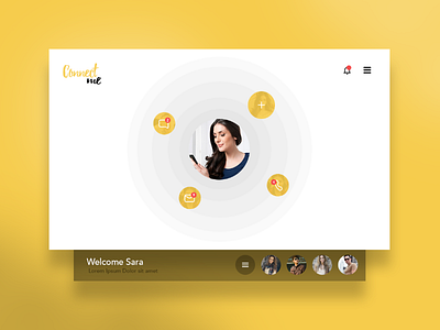 Connect Me - Dashboard Notifications Page | UI/UX Design app call chat clean connect interface modern notifications profile social ui web