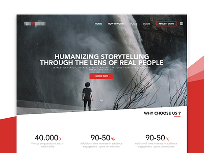 Story Telling - Landing Page clean flat interface landing modern page red ui web website