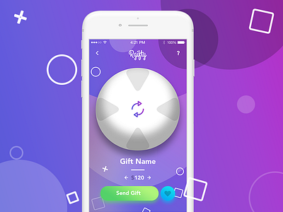 Rgifty - Random Gifts 3d app gifts gradient home mobile purple ui ux