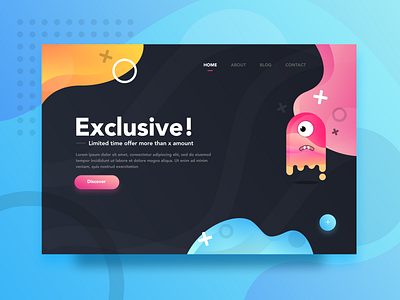 Exclusive Offers character dark design gradient illustration interface mobile typography ui ui ux ux web