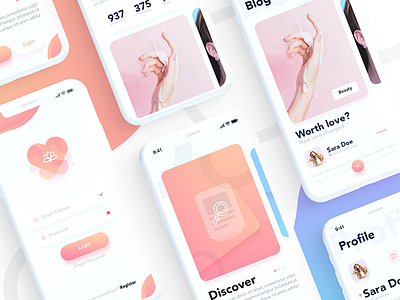 Blog App app blog clean design gradient interface ios logo mobile modern ui ux web