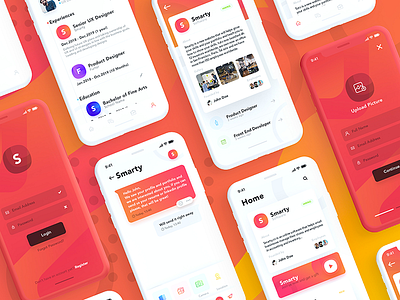 Smarty app clean design gradient interace interface iphone jobs mobile modern ui ux web