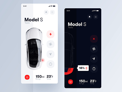 Tesla App after effects animation app car clean ui electric car interface minimal mobile mobile app design motion design tesla trendy ui ux