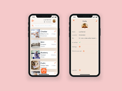 Pet Adoption app - Homescreen and profile page daliy ui figmadesign pets ui design