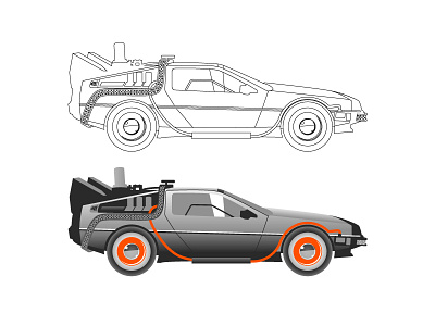 Delorean screen print WIP