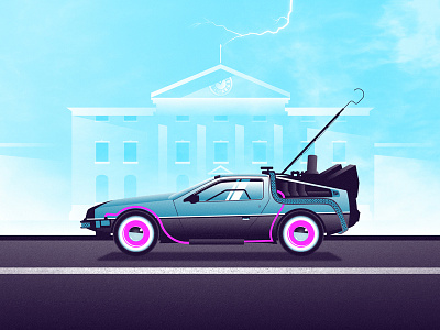 Delorean Screen Print