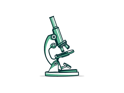 Microscope 2d illustration lines microscope science vector