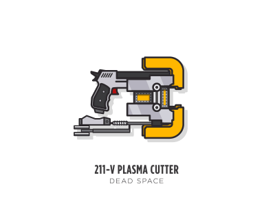 Game Guns - Dead Space 2d dead space gun illustration plasma cutter simple stroke vector video games weapon