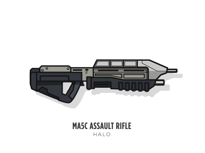Game Guns - Halo 2d gun halo illustration master chief simple stroke vector video games weapon