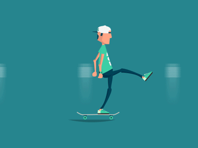 Skateboarder after effects animation flat gif illustration motion skate skateboard skateboarding vector