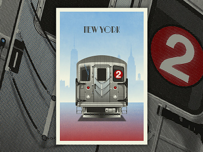 New York Subway illustration new york new york city nyc screen print subway train vector