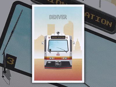 Denver Light Rail denver illustration light rail rtd screen print train vector