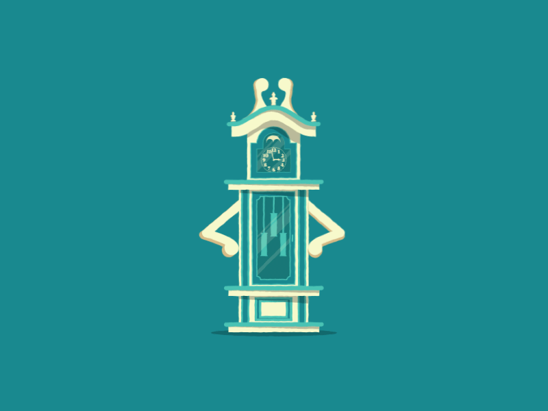 Grandfather Clock after effects animation clock flat grandfather clock illustration vector