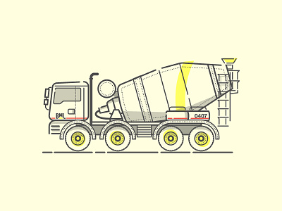 Cement Truck cement cement truck construction illustration illustrator line art vector