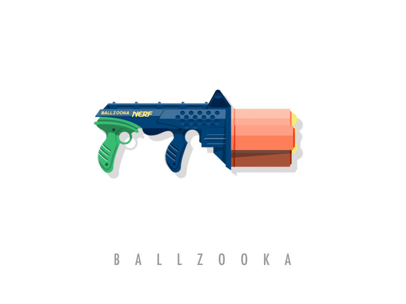Nerf Ballzooka after effects ballzooka flat illustration nerf toy vector