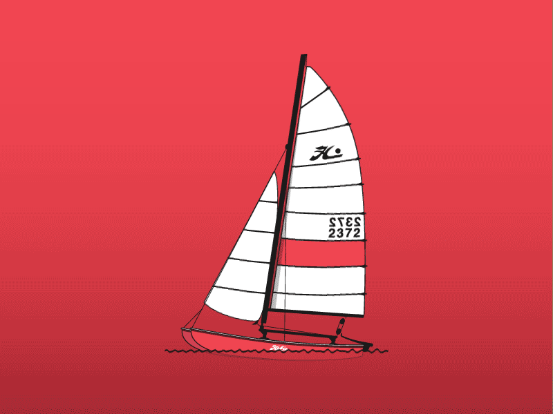 Hobie Cat boat catamaran gif hobie hobie cat illustration sailing vector