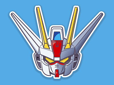 Aile Strike Gundam 2d anime gundam helmet illustration robot vector