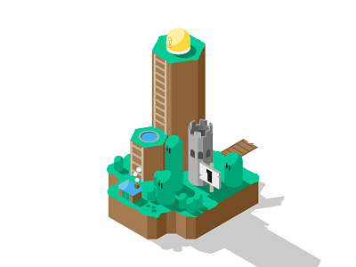 Yoshi's Island illustration isometric map mario super mario world vector