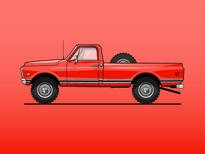 1970 Chevy Pickup 2d chevy flat illustration illustrator pickup simple truck vector