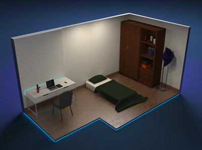 My Actual Bedroom in Rea Life 3d art maya