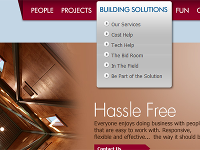 Ascent Builders drop down menu nav