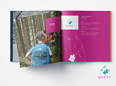 Outdoor excursion brochure pages - complimentary to brand branding and identity brochure print design
