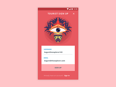 WIP - Chat With Locals Tourist Sign Up android app festival illustrations local mask signup tourist