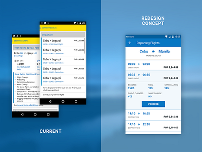 Flight Search Result | Airline Mobile App Redesign Concept (WIP) airline android booking concept departure flight search flights mobile redesign search result travel uidesign