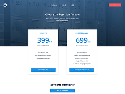 Accounting Webapp - Pricing page faq pricing pricing table purchase review sketch testimonial uidesign webdesign