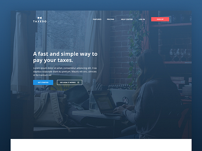 Taxedo - Landing accounting finance landing money payment service startup tax webdesign website