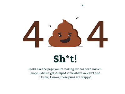 #DailyUI :: 008 - 404 Page 404 dailyui form green minimalist poop puns uidesign web design