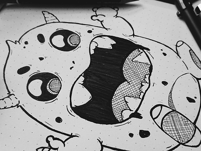 Practice Sketch Series #2 black and white drawing illustration monster sketch