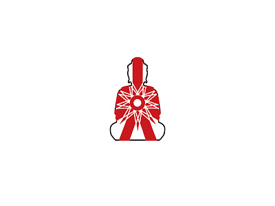gift-wrapped Buddha buddha cycling gift illustration mark outline present red yoga