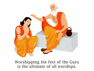 Guru Purnima colourful corel draw drawing illustration