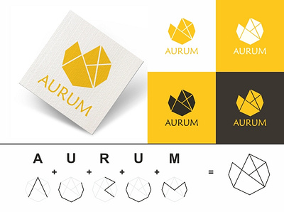 Aurum – Logo Creation & Brand Extension brand creation brand identity branding design jewelry logo standee