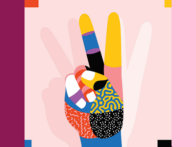 Peaceful Symbol colourful graphic illustration symbol