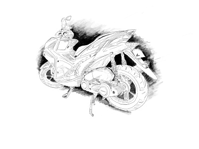 Scooter aerox illustration motorcycle pencil art scooter sketch yamaha