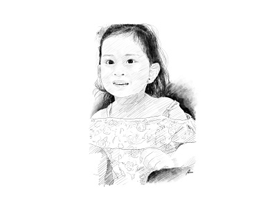 Child portrait child digital art illustration pencil art portrait sketch